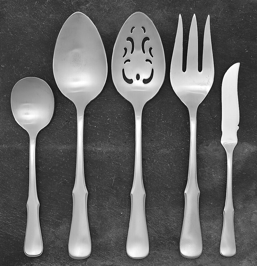 Cambridge (Stainless, Satin Finish) 5 Piece Hostess Set by Gorham Silver-1