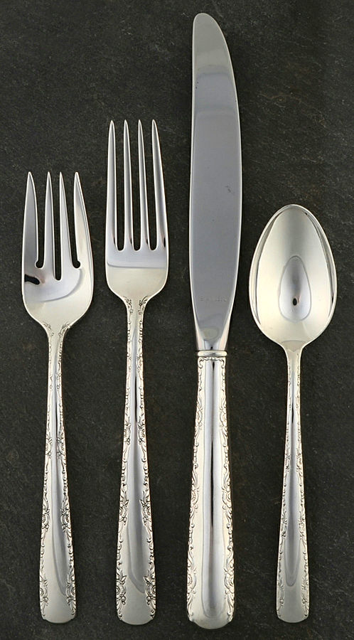 Camellia (Sterling, 1941-1942, No Monos) 4 Piece Place Size Setting by Gorham Silver-1