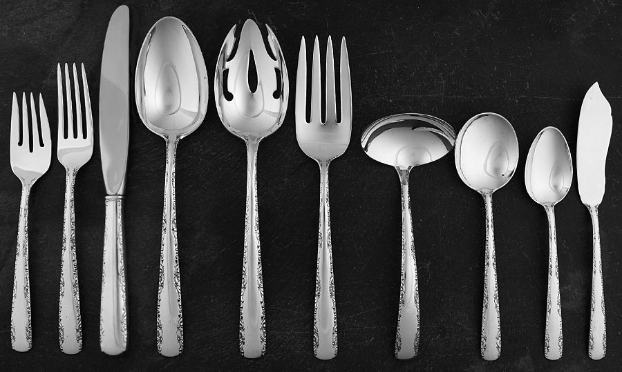 Camellia (Sterling, 1941-1942, No Monos) 45 Piece Place Size Starter Set by Gorham Silver-1