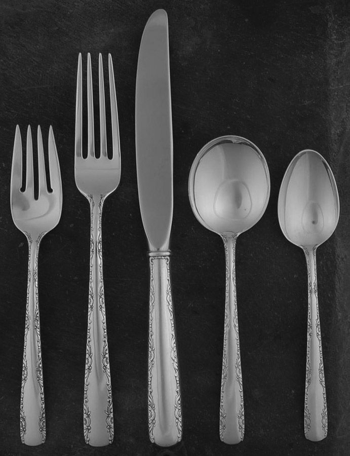 Camellia (Sterling, 1941-1942, No Monos) 40  Piece Estate Set by Gorham Silver-1
