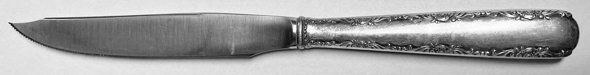 Camellia (Sterling, 1941-1942, No Monos) Individual Steak Knife Hollow Handle Serrate Blade by Gorham Silver-1