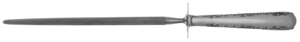 Camellia (Sterling, 1941-1942, No Monos) Large Knife Sharpener-Steel Rod w/Sterling Guard by Gorham Silver-1