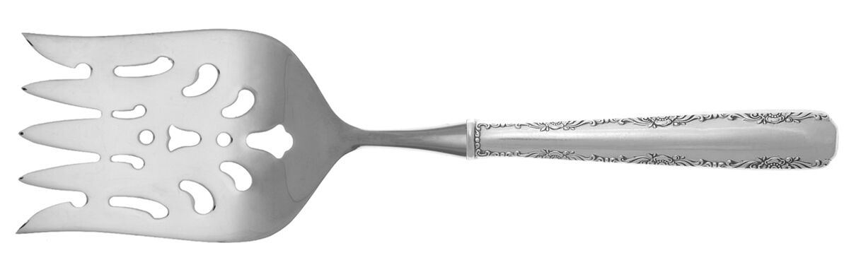 Camellia (Sterling, 1941-1942, No Monos) Fish Serving Fork with Stainless Tines HC by Gorham Silver-1