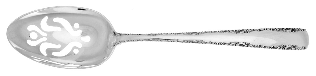 Camellia (Sterling, 1941-1942, No Monos) Pierced Tablespoon (Serving Spoon) HC by Gorham Silver-1