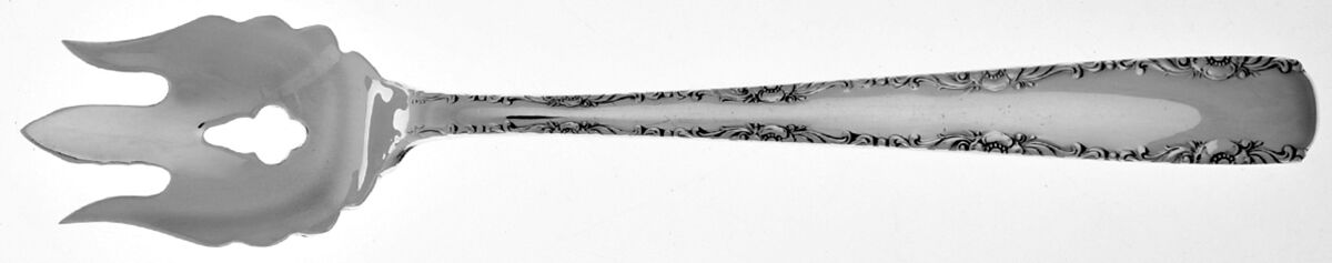 Camellia (Sterling, 1941-1942, No Monos) Vegetable Serving Fork Solid  HC by Gorham Silver-1