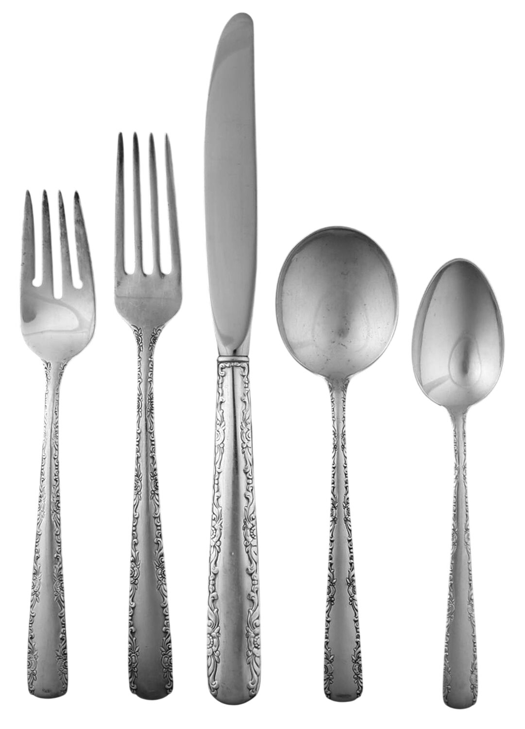 Camellia (Sterling, 1941-1942, No Monos) 40 Piece Estate Set by Gorham Silver-1