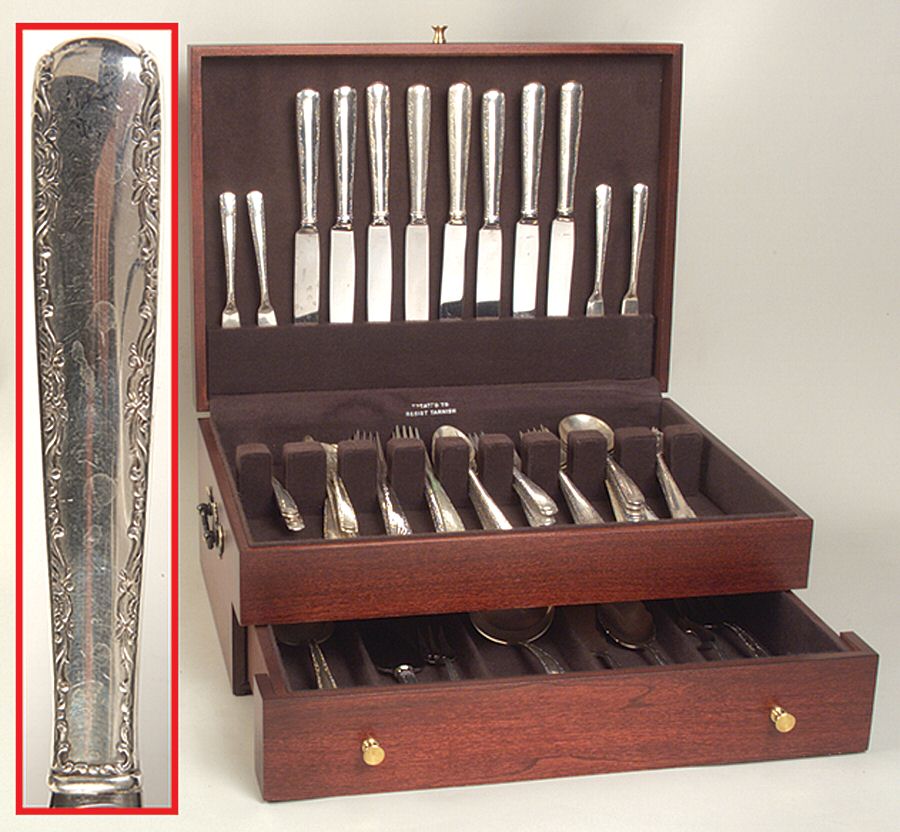 Camellia (Sterling, 1941-1942, No Monos) 72 Piece Set by Gorham Silver-1