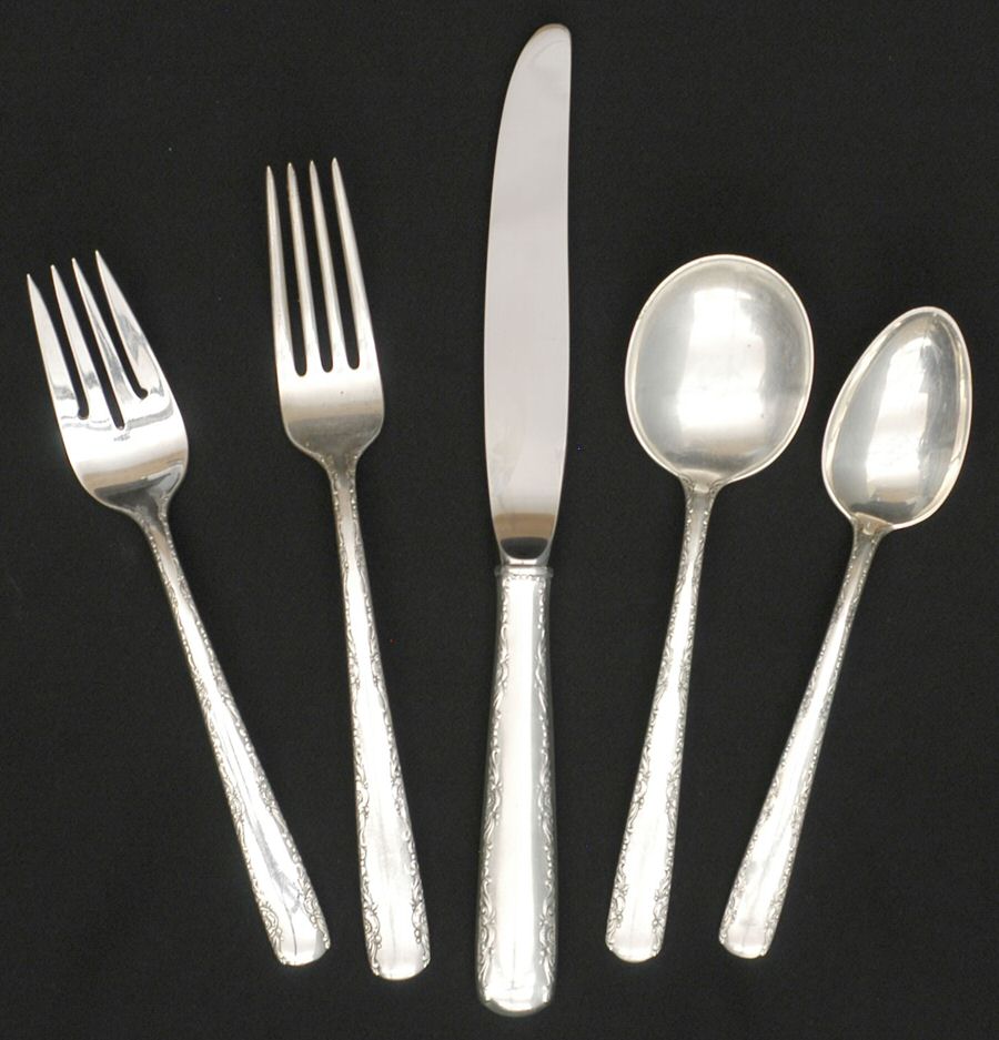 Camellia (Sterling, 1941-1942, No Monos) 5 Piece Place Size Setting by Gorham Silver-1