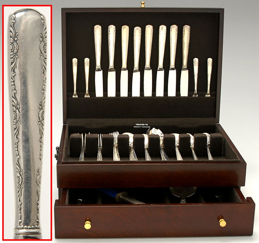 Camellia (Sterling, 1941-1942, No Monos) 68 Piece Set by Gorham Silver-1
