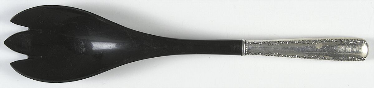 Camellia (Sterling, 1941-1942, No Monos) Salad Serving Fork with Plastic Prongs by Gorham Silver-1