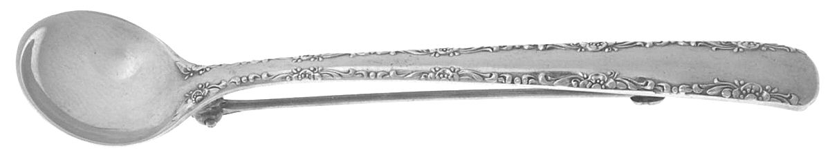 Camellia (Sterling, 1941-1942, No Monos) Lapel Pin by Gorham Silver-1