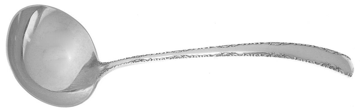 Camellia (Sterling, 1941-1942, No Monos) Solid Piece Cream Ladle by Gorham Silver-1