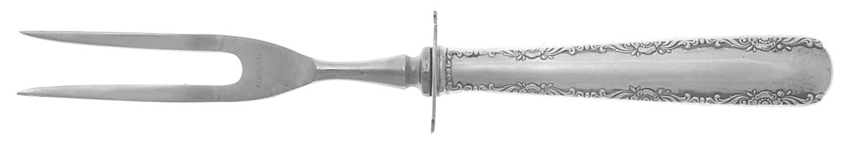 Camellia (Sterling, 1941-1942, No Monos) Small Carving Fork W/Sterling Guard by Gorham Silver-1
