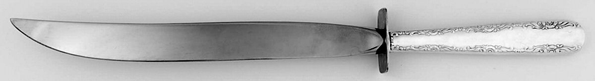 Camellia (Sterling, 1941-1942, No Monos) Large Stainless Blade Roast Carving Knife by Gorham Silver-1
