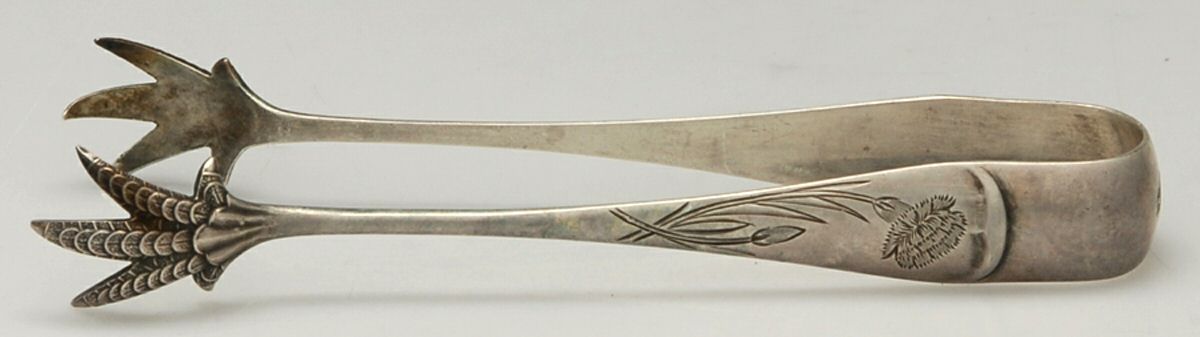 Carnation (Sterling, 1894) Large Sugar Tongs by Gorham Silver-1