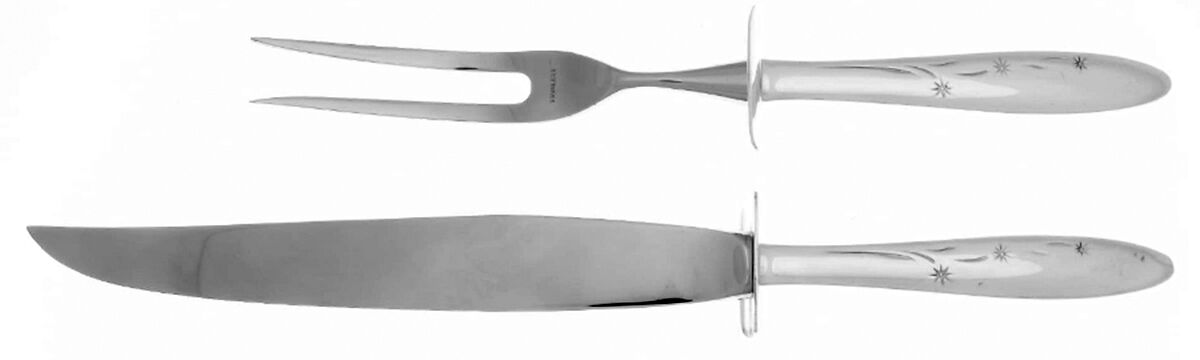 Celeste (Sterling, 1956) (2 Pc)Carving Set-Lg Stnbl/Roast w/Sterling Guard by Gorham Silver-1