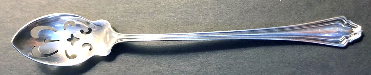 Cellini (Sterling, 1915) Pierced Bowl Short Handle Olive Spoon by Gorham Silver-1