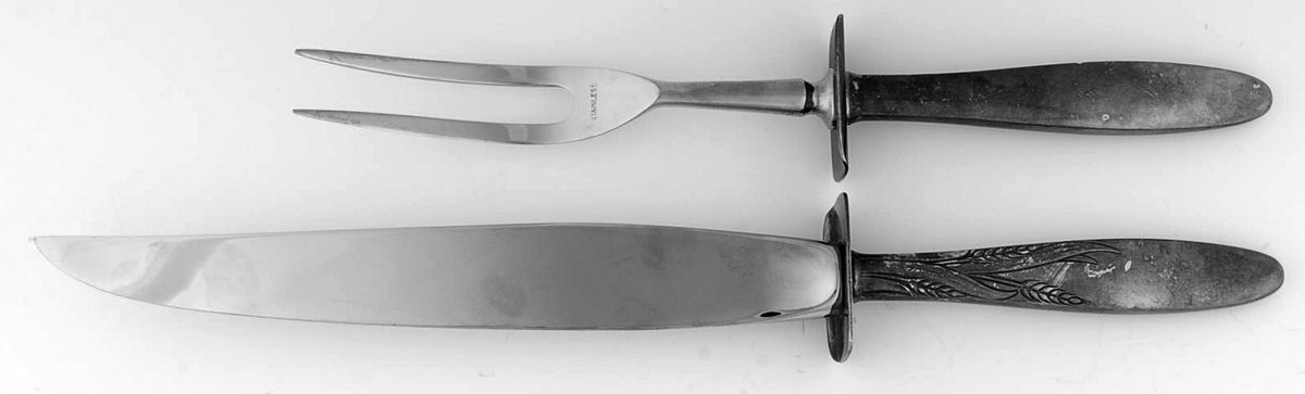Ceres-Wheat II (Silverplate, 1955) Small Stainless Blade 2-Piece Steak Carving Set by Gorham Silver-1