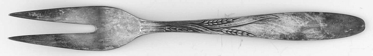 Ceres-Wheat II (Silverplate, 1955) Medium Solid Cold Meat Serving Fork by Gorham Silver-1