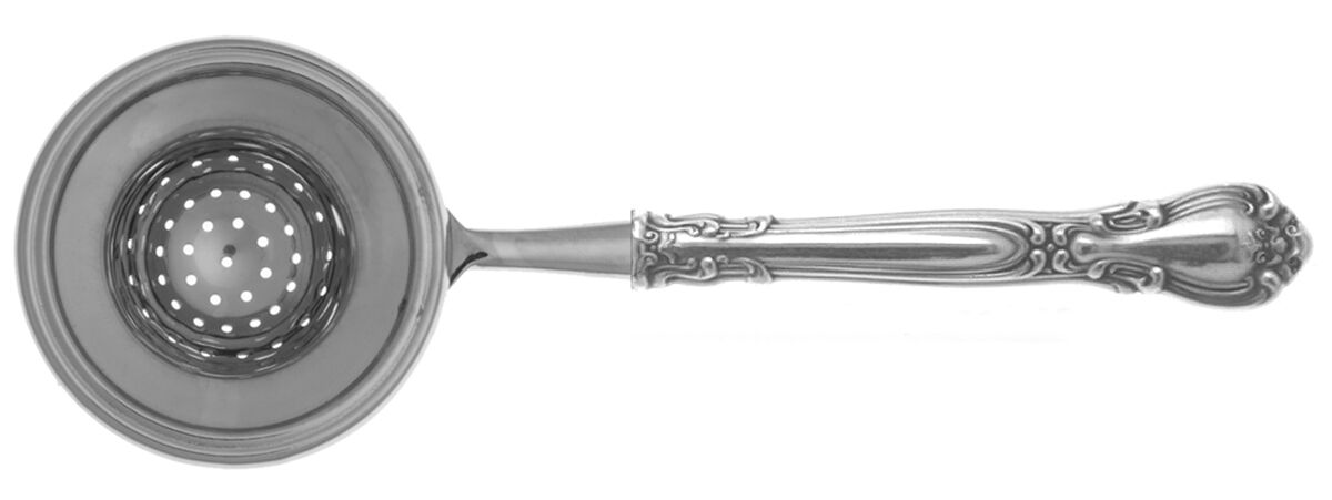 Chantilly (Sterling, 1895, Lion-Anchor-G, No Mono) Tea Strainer Overcup Serving-Stainless Bowl HC by Gorham Silver-1