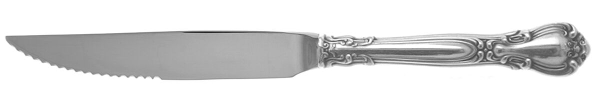 Chantilly (Sterling, 1895, Lion-Anchor-G, No Mono) Steak Knife Individual Hollow, Serrate HC by Gorham Silver-1