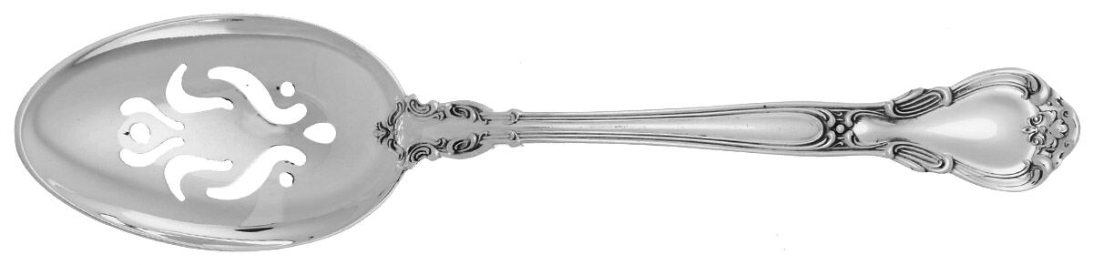 Chantilly (Sterling, 1895, Lion-Anchor-G, No Mono) Pierced Tablespoon (Serving Spoon) HC by Gorham Silver-1