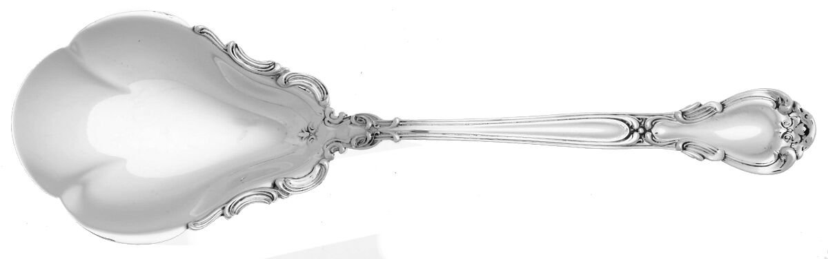 Chantilly (Sterling, 1895, Lion-Anchor-G, No Mono) Preserve Spoon by Gorham Silver-1
