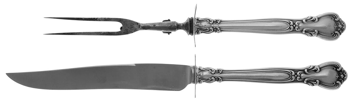 Chantilly (Sterling, 1895, Lion-Anchor-G, No Mono) Stainless Blade, Game 2-Piece Carving Set by Gorham Silver-1