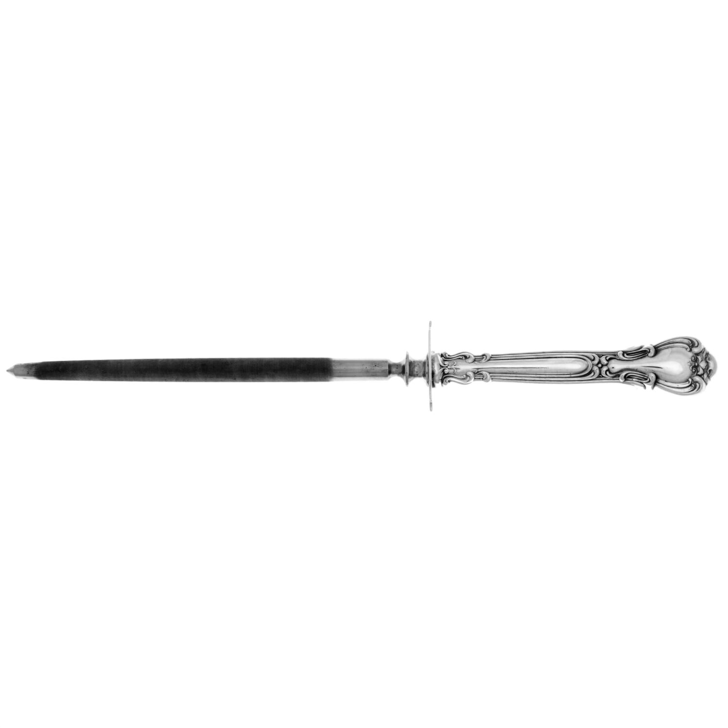 Chantilly (Sterling, 1895, Lion-Anchor-G, No Mono) Small Steel Rod Sharpener Knife by Gorham Silver-1