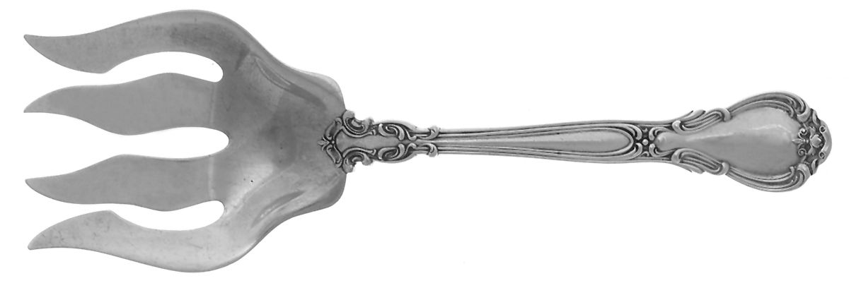 Chantilly (Sterling, 1895, Lion-Anchor-G, No Mono) Large Solid Fish Serving Fork by Gorham Silver-1