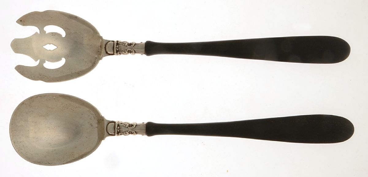 Chantilly (Sterling, 1895, Lion-Anchor-G, No Mono) 2 Pc Hollow Handle Chafing Dish Flatware Set by Gorham Silver-1