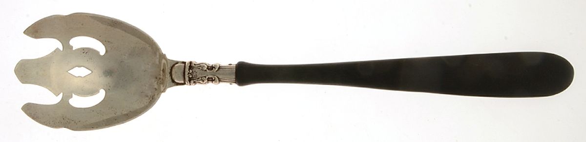 Chantilly (Sterling, 1895, Lion-Anchor-G, No Mono) Hollow Hdl Serving Chafing Dish Fork w/Str Tongs by Gorham Silver-1