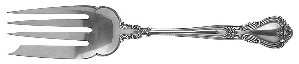 Chantilly (Sterling, 1895, Lion-Anchor-G, No Mono) Fork-Cold Meat/Servg-Sm/Solid by Gorham Silver-1