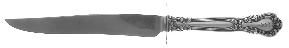 Chantilly (Sterling, 1950, "Gorham", No Monograms) Large Stainless Blade Roast Carving Knife by Gorham Silver-1