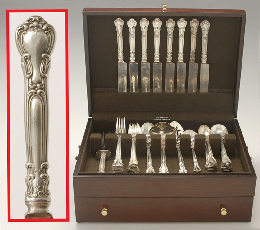 Chantilly (Sterling, 1895, Lion-Anchor-G, No Mono) 48 Piece Set by Gorham Silver-1