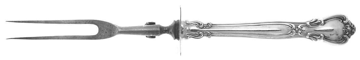 Chantilly (Sterling, 1895, Lion-Anchor-G, No Mono) Stainless-Prong Game Carving Fork by Gorham Silver-1
