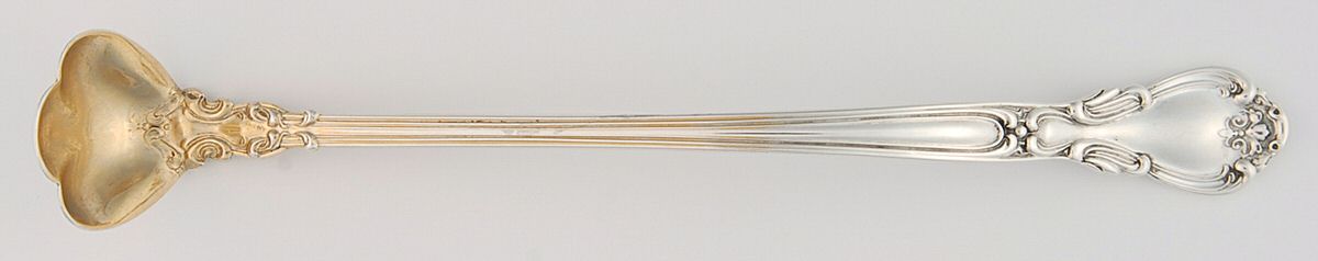 Chantilly (Sterling, 1895, Lion-Anchor-G, No Mono) Mustard Spoon by Gorham Silver-1