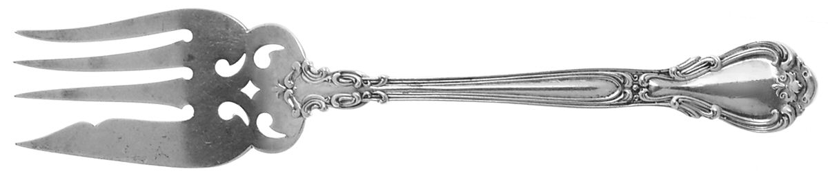 Chantilly (Sterling, 1895, Lion-Anchor-G, No Mono) Fork-Cold Meat/Servg-Sm/Solid by Gorham Silver-1