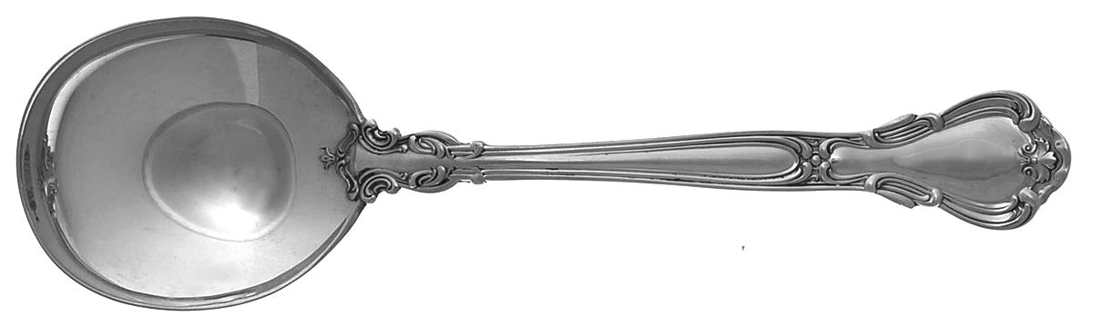 Chantilly (Sterling, 1895, Lion-Anchor-G, No Mono) Round Bowl Soup Spoon (Gumbo) by Gorham Silver-1