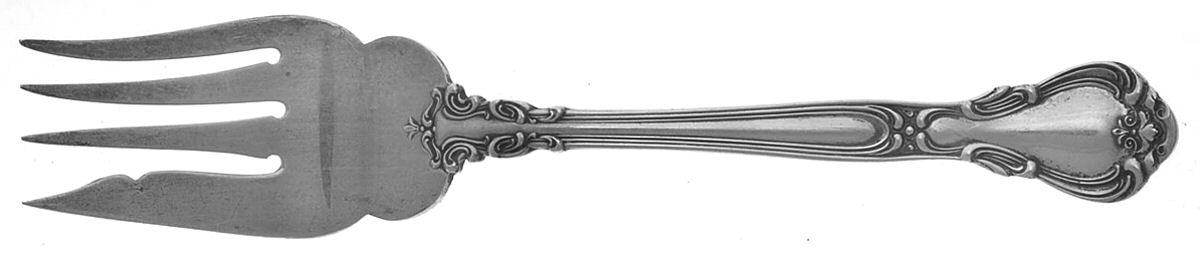 Chantilly (Sterling, 1895, Lion-Anchor-G, No Mono) Fork-Cold Meat/Servg-Sm/Solid by Gorham Silver-1