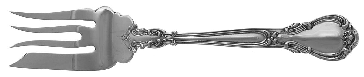 Chantilly (Sterling, 1895, Lion-Anchor-G, No Mono) Medium Solid Cold Meat Serving Fork by Gorham Silver-1