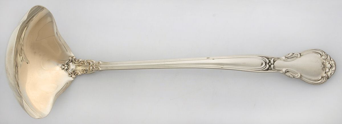 Chantilly (Sterling, 1895, Lion-Anchor-G, No Mono) Large Solid Soup Ladle by Gorham Silver-1