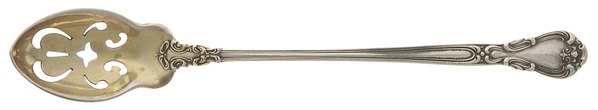 Chantilly (Sterling, 1895, Lion-Anchor-G, No Mono) Pierced Bowl Short Handle Olive Spoon by Gorham Silver-1