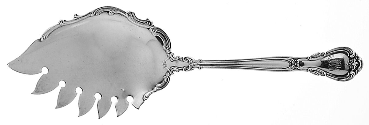 Chantilly (Sterling, 1895, Lion-Anchor-G, No Mono) Solid Fried Oyster Server by Gorham Silver-1