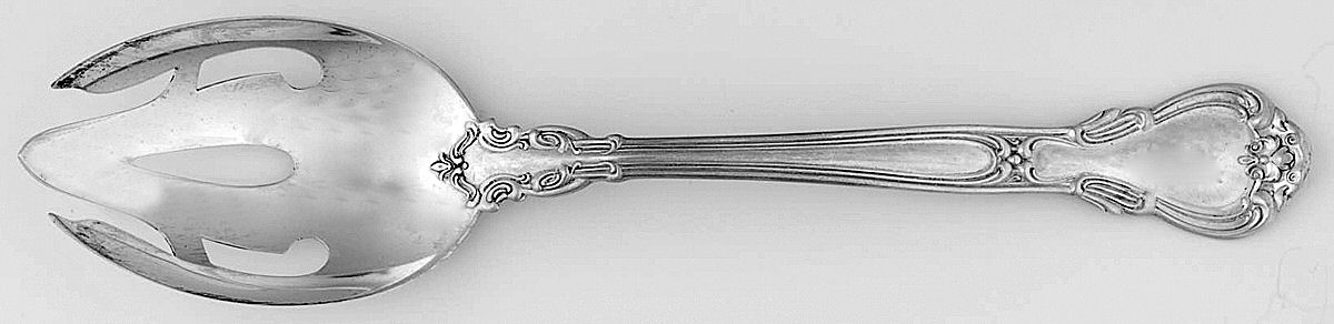 Chantilly (Sterling, 1950, "Gorham", No Monograms) Pierced Tablespoon (Serving Spoon) by Gorham Silver-1