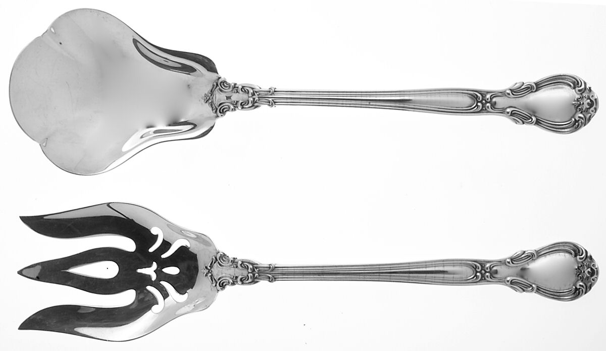 Chantilly (Sterling, 1895, Lion-Anchor-G, No Mono) Solid Oversized Serving Salad Set by Gorham Silver-1