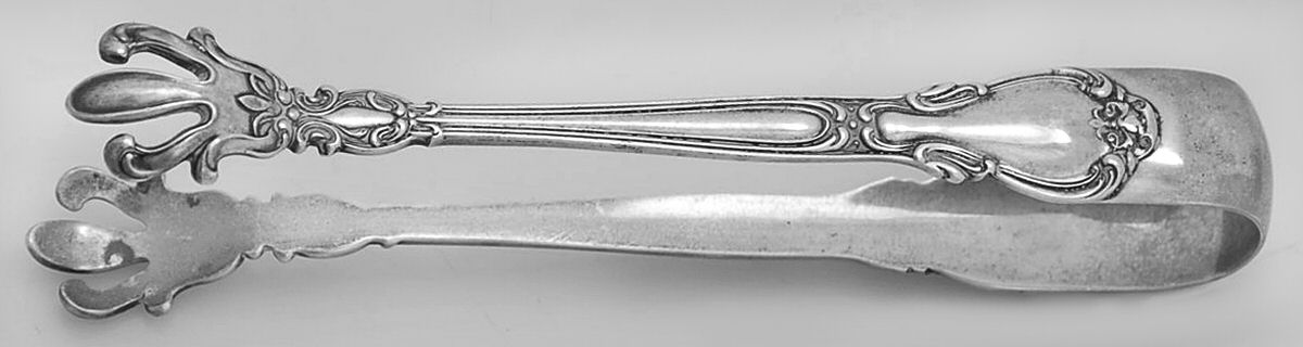 Chantilly (Sterling, 1895, Lion-Anchor-G, No Mono) Large Sugar Tongs by Gorham Silver-1