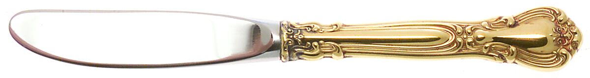 Chantilly-Gold Vermeil (Sterling, 1895) Modern Hollow Butter Spreader (Stainless) by Gorham Silver-1