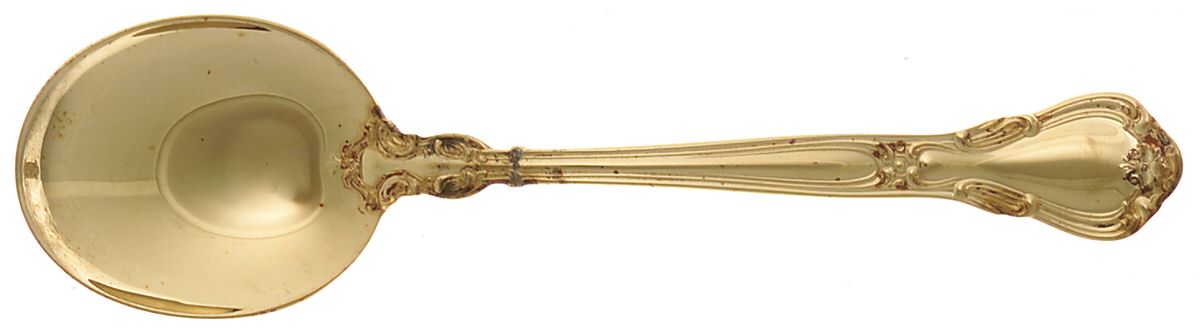 Chantilly-Gold Vermeil (Sterling, 1895) Round Bowl Soup Spoon (Cream Soup) by Gorham Silver-1