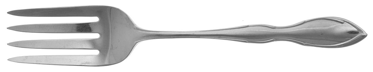 Chanson (Stainless) Medium Solid Cold Meat Serving Fork by Gorham Silver-1
